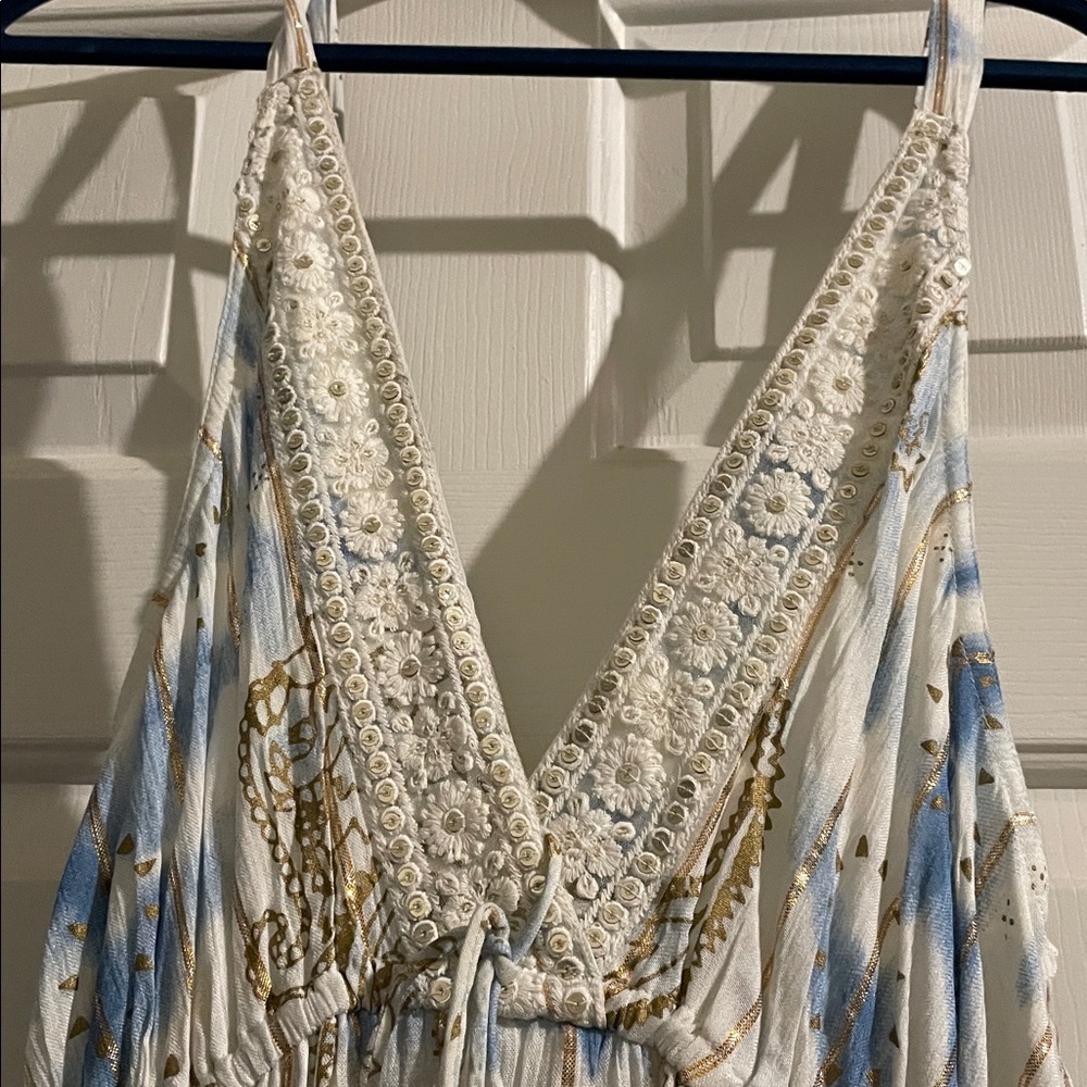 Tie-Dye Blue and White Maxi Dress - Picture 2 of 11